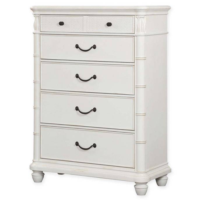 Panama Jack Isle Of Palms 5 Drawer Chest In Antique White Bed