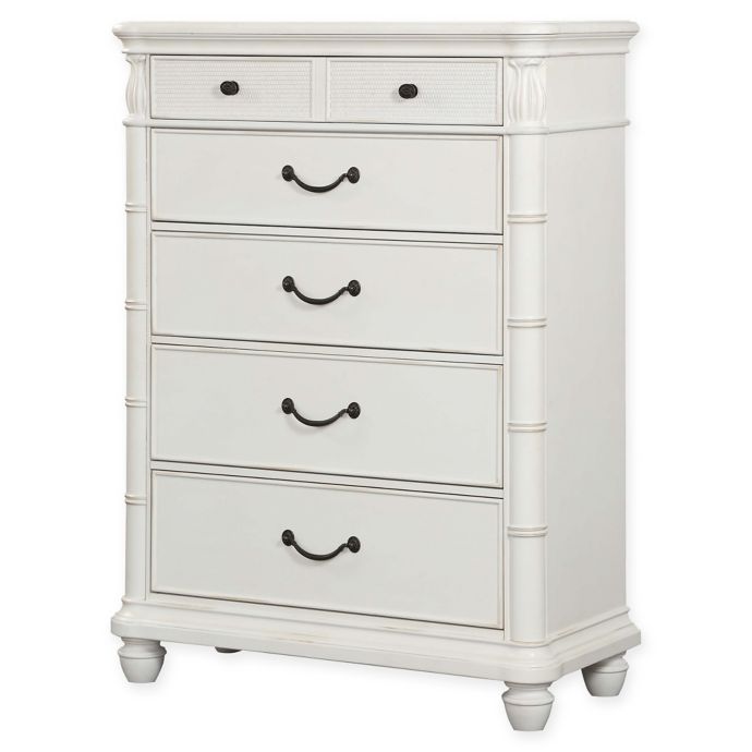 Panama Jack Isle Of Palms 5 Drawer Chest In Antique White Bed