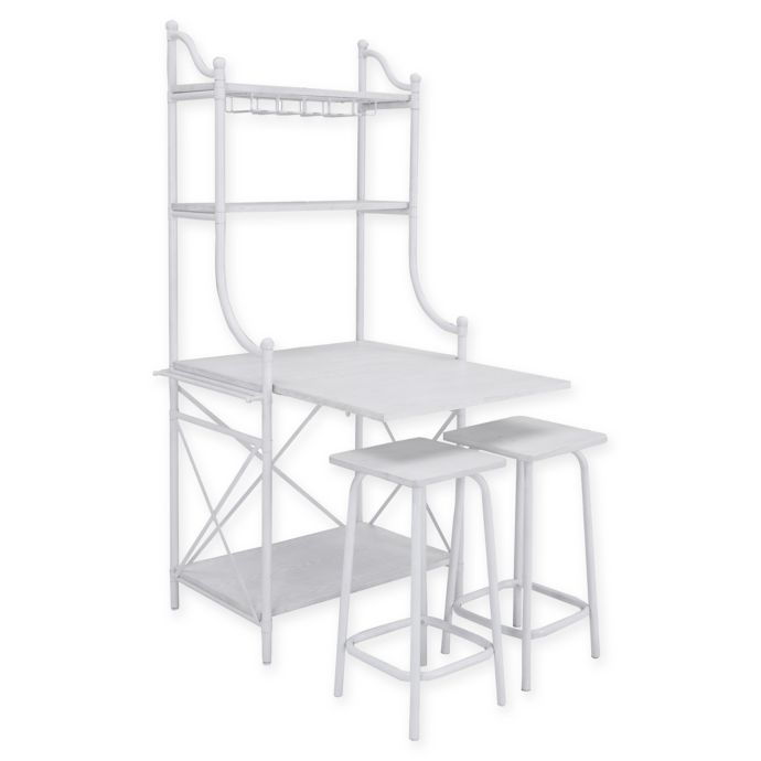 Southern Enterprises C Perdido Fold Out Bakers Rack Bistro Set