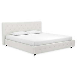 EveryRoom Dana King Faux Leather Bed in White