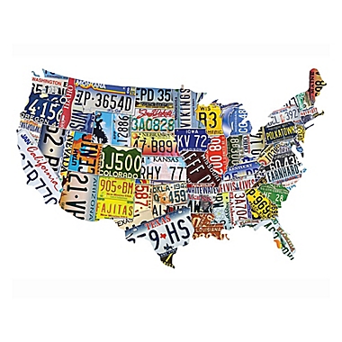 1000-Piece USA License Plate Jigsaw Puzzle. View a larger version of this product image.