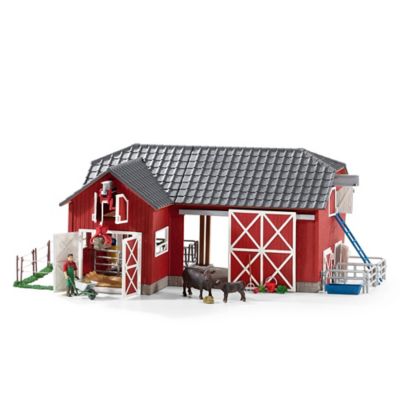 farm animals and barn toy