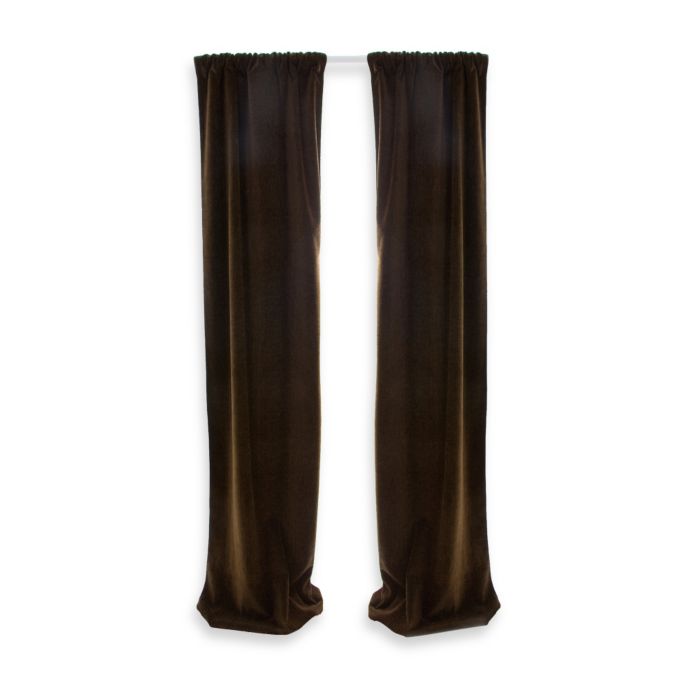 Glenna Jean Tanzania 100 Inch Velvet Window Panels In Chocolate