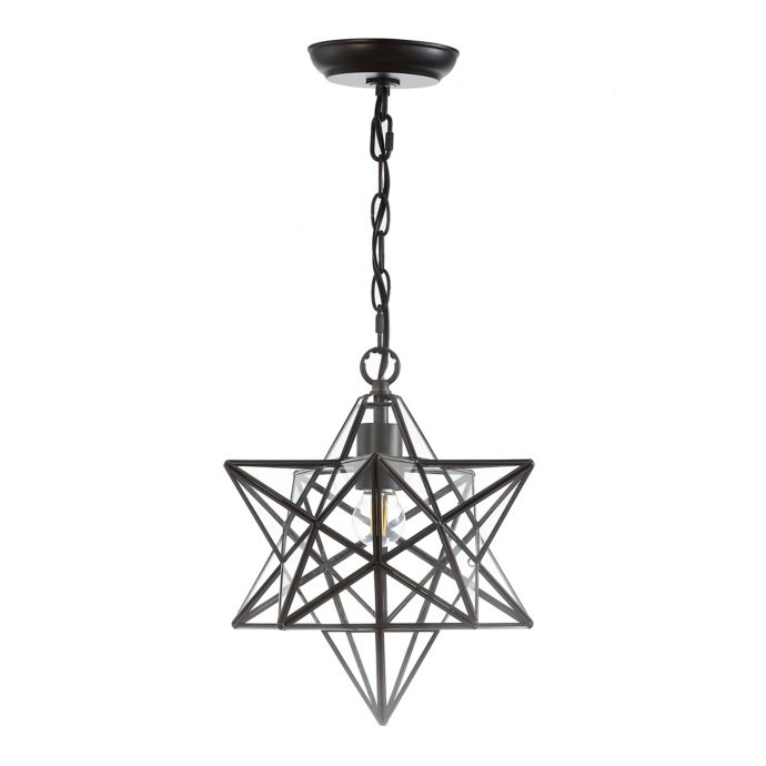 Jonathan Y Stella Moravian Star Pendant Light In Oil Rubbed Bronze