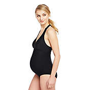 Motherhood Maternity&reg; Large Smocked Waist Maternity One Piece Swimsuit in Black