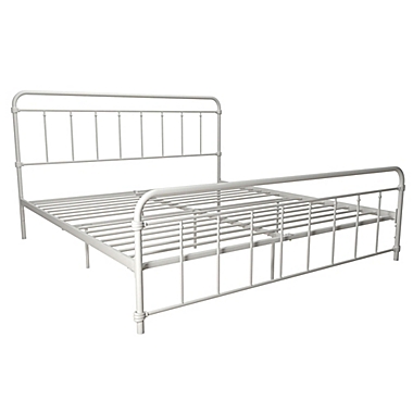 Wyn King Metal Platform Bed in White. View a larger version of this product image.