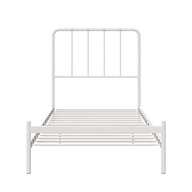 Arya Twin Metal Platform Bed in White. View a larger version of this product image.