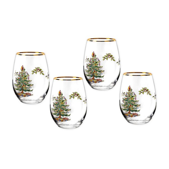 spode christmas tree champagne flutes