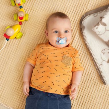 MAM Animals 0-6M 2-Pack Pacifiers in Yellow/Grey. View a larger version of this product image.