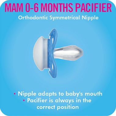 MAM Clear 0-6M 2-Pack Pacifiers in Blue. View a larger version of this product image.