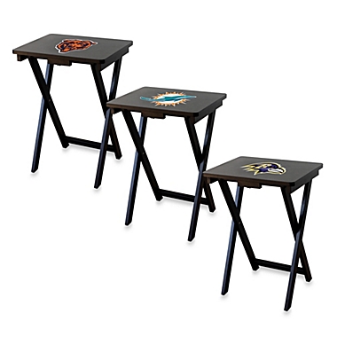 Imperial Officially Licensed NCAA Foldable Wood TV Tray Table Set with Stand 