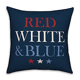 Designs Direct "Red, White & Blue" Square Throw Pillow in Blue