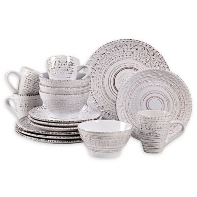 black and cream dinner set