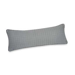 Downtown Company Urban Quilted Cotton Oblong Throw Pillow in Grey