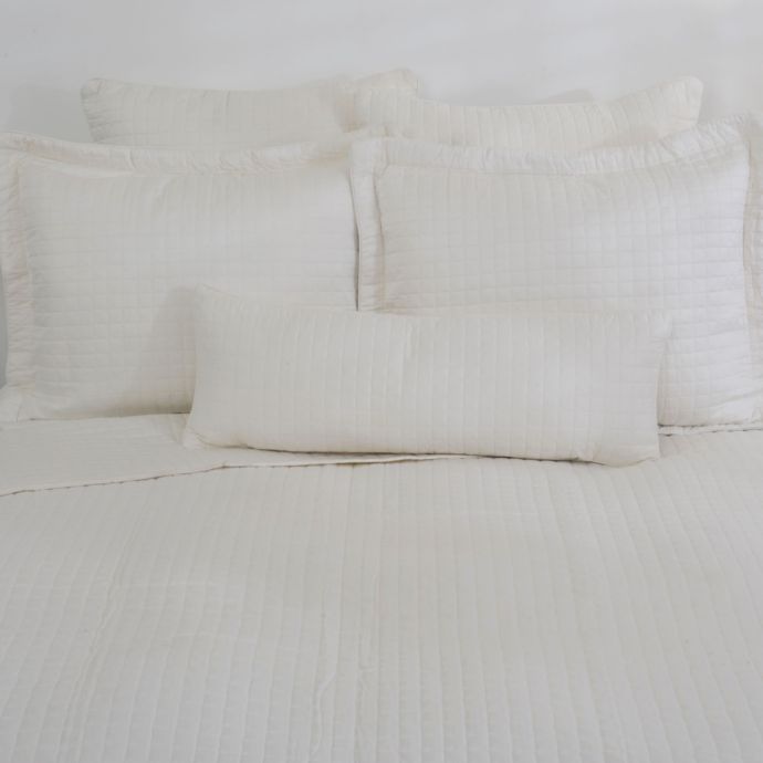 Downtown Company Urban Quilted Cotton Pillow Sham In Ivory Bed