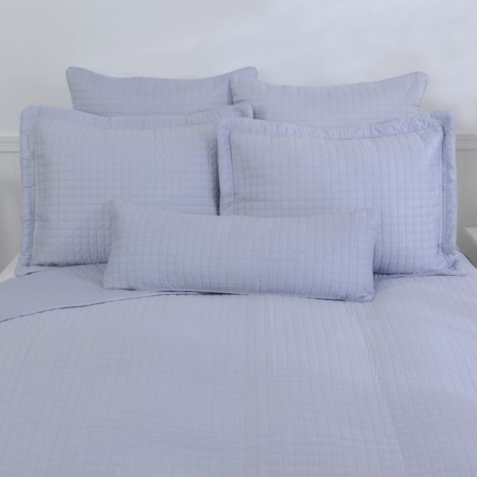 Downtown Company Urban Quilted Cotton Coverlet In Oasis Blue Bed