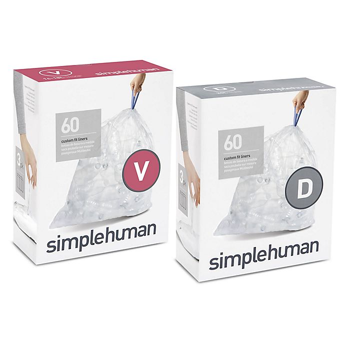 Alternate image 1 for simplehuman®  60-Count Custom Fit Clear Recycling Liners Collection