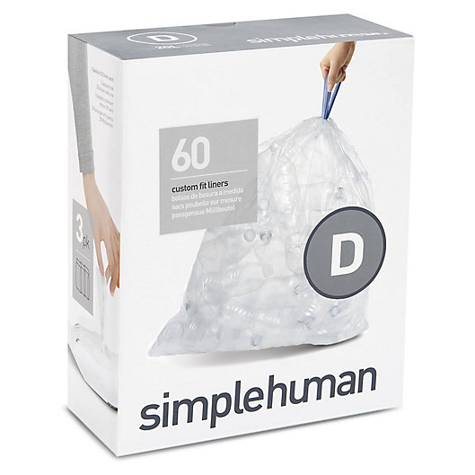 Alternate image 1 for simplehuman® Code D 60-Count 20-Liter Custom Fit Clear Recycling Liners