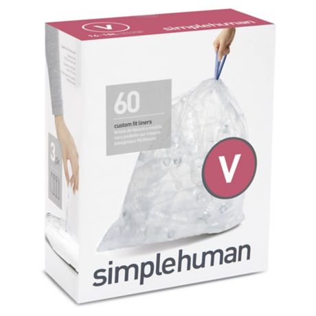simplehuman® Code V 60-Count 16-18-Liter Custom Fit Clear Recycling ...
