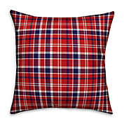 18-Inch Plaid Square Throw Pillow in Red