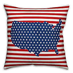 Designs Direct Star and Stripes Country Square Throw Pillow