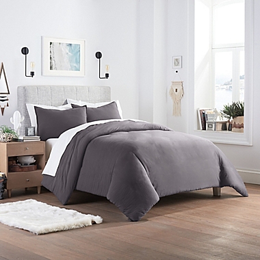 UGG&reg; Devon 2-Piece Twin/Twin XL Duvet Cover Set in Charcoal. View a larger version of this product image.