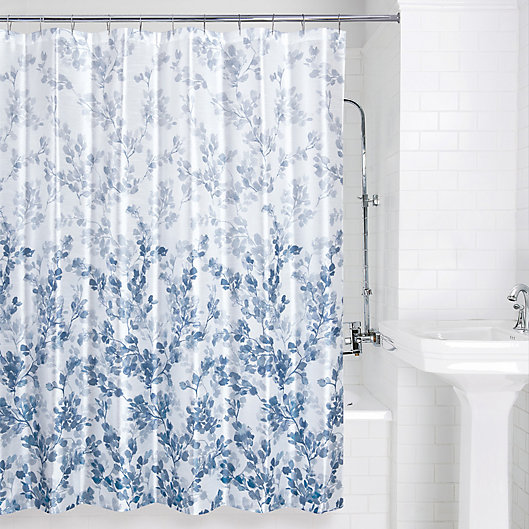 Allure Home Creation Ombre Vine Shower, Navy Blue Ombre Shower Curtain