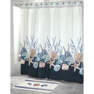 White Avanti Linens Destin Collection Shower Curtain