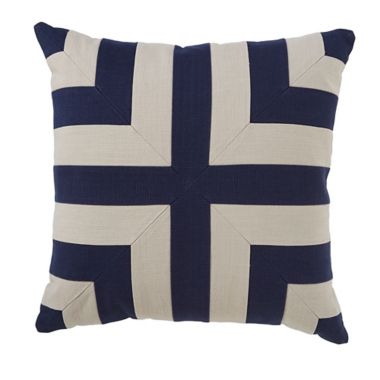 Modern Geometric Square Throw Pillow in Indigo. View a larger version of this product image.