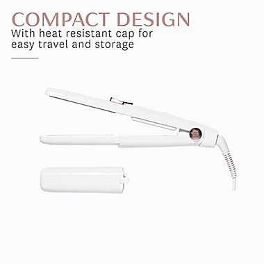 T3 SinglePass Compact Travel Styling Flat Iron with Cap in White/Rose Gold. View a larger version of this product image.