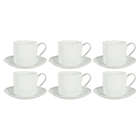 Alternate image 1 for Nevaeh White&reg; by Fitz and Floyd&reg; Grand Cups and Saucers in White (Set of 6)