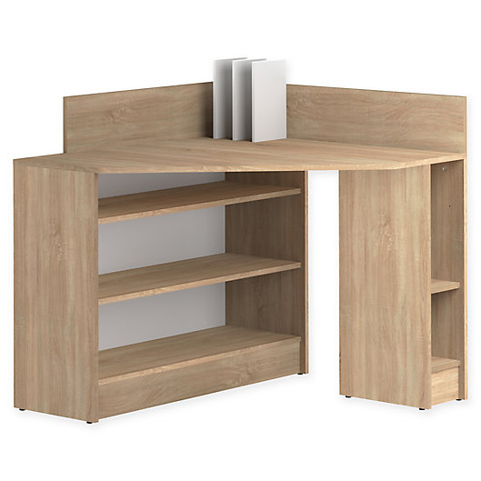 Alternate image 1 for Temahome® Corner Desk in White/Natural Oak