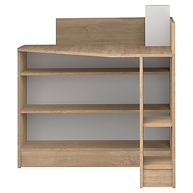 Temahome&reg; Corner Desk in White/Natural Oak. View a larger version of this product image.