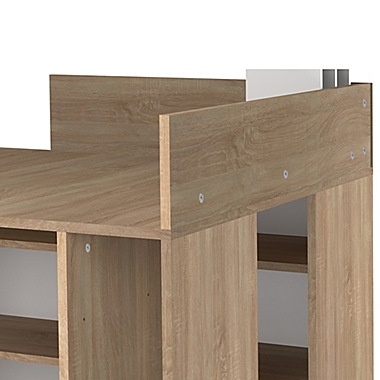 Temahome&reg; Corner Desk in White/Natural Oak. View a larger version of this product image.