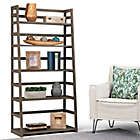 Alternate image 1 for Simpli Home Acadian Solid Wood Ladder Shelf Bookcase in Farmhouse Grey