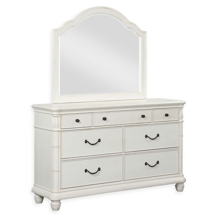 Panama Jack Isle Of Palm 7 Drawer Dresser With Mirror In Antique