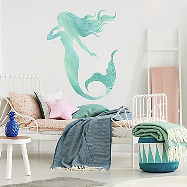 RoomMates&reg; Glitter Mermaid Peel &amp; Stick Giant Wall Decals. View a larger version of this product image.