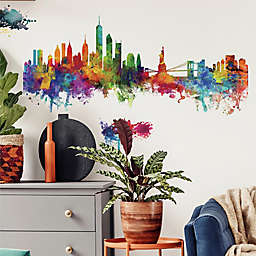 RoomMates® New York City Watercolor Skyline Peel & Stick Giant Wall Decals