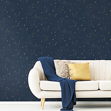 Roommates Upon A Star Peel &amp; Stick Wallpaper in Navy. View a larger version of this product image.