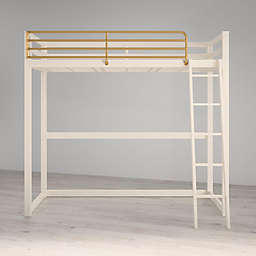 Little Sheets Monarch Hill Haven Twin Metal Loft Bed in White
