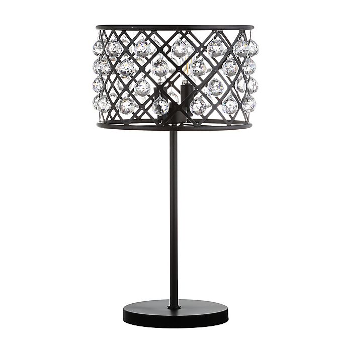 Jonathan Y Gabrielle Led Table Lamp In, Metal Table Lamp With Glass Shade