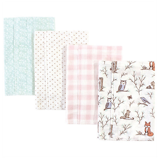 Alternate image 1 for Hudson Baby® 4-Pack Enchanted Forest Burp Cloth Set in Cream