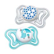 Chicco&reg; PhysioForma&reg; Light Day &amp; Night 0-6M 2-Pack Orthodontic Pacifiers in Teal
