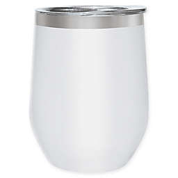 Oggi™ Cheers™ Stainless Steel Wine Tumbler with Clear Lid in White