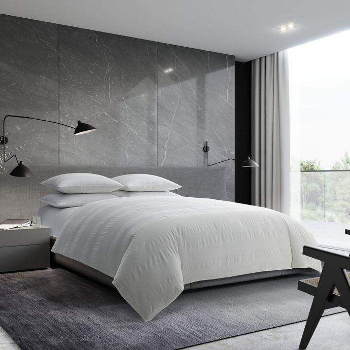 Vera Wang® Waffle Stripe Duvet Cover Set Bed Bath and Beyond Canada