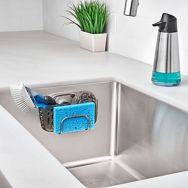 OXO StrongHold&trade; Suction Sink Caddy in Stainless Steel. View a larger version of this product image.