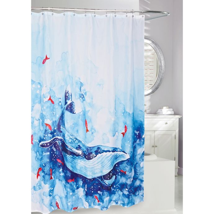 Blue Whale Shower Curtain in Blue/White Bed Bath & Beyond