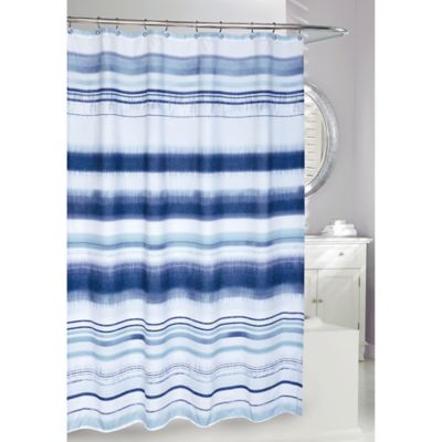 Moda Skye Moves Shower Curtain In Blue, Dark Blue And Gray Shower Curtains