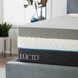 Dream Collection By Lucid Charcoal Memory Foam Mattress Topper
