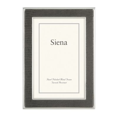 Siena&trade; 4-Inch x 6-Inch Faux Lizard Leather Narrow Picture Frame